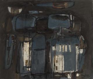 Jaap Nanninga - Compositie 48 - A Composition With Blue Figures