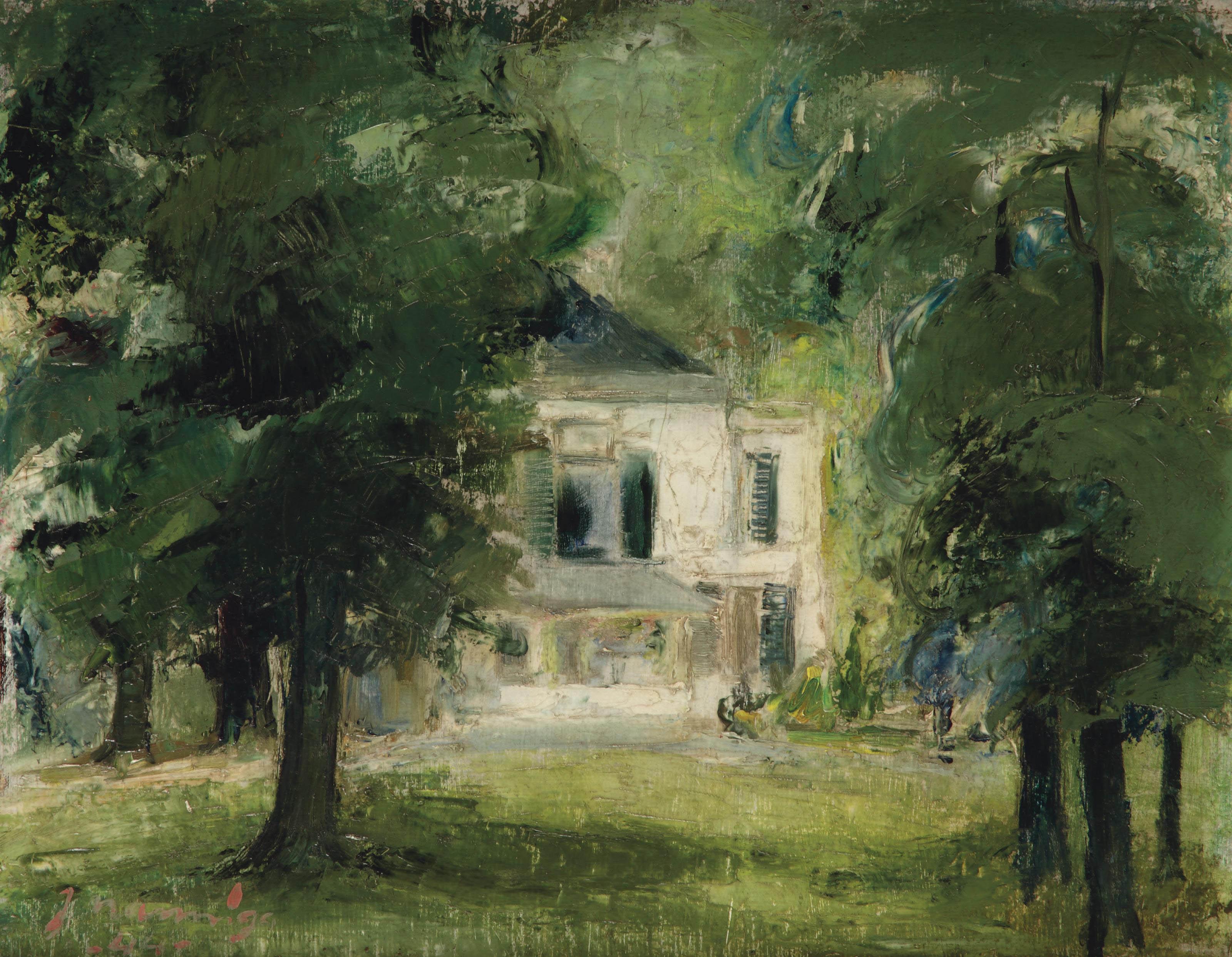 Jaap Nanninga - White house in a park