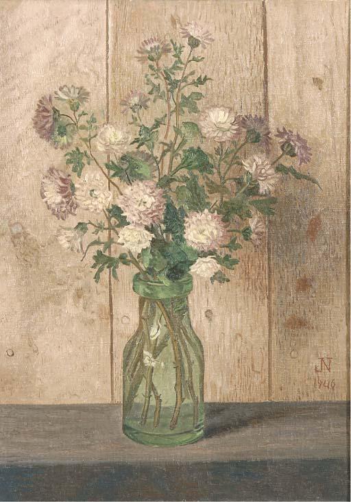 Jaap Nieweg - A Still Life With Flowers In A Glass Vase