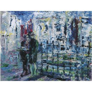 Jack B. Yeats, R.H.A. - A Garden In A City At Night