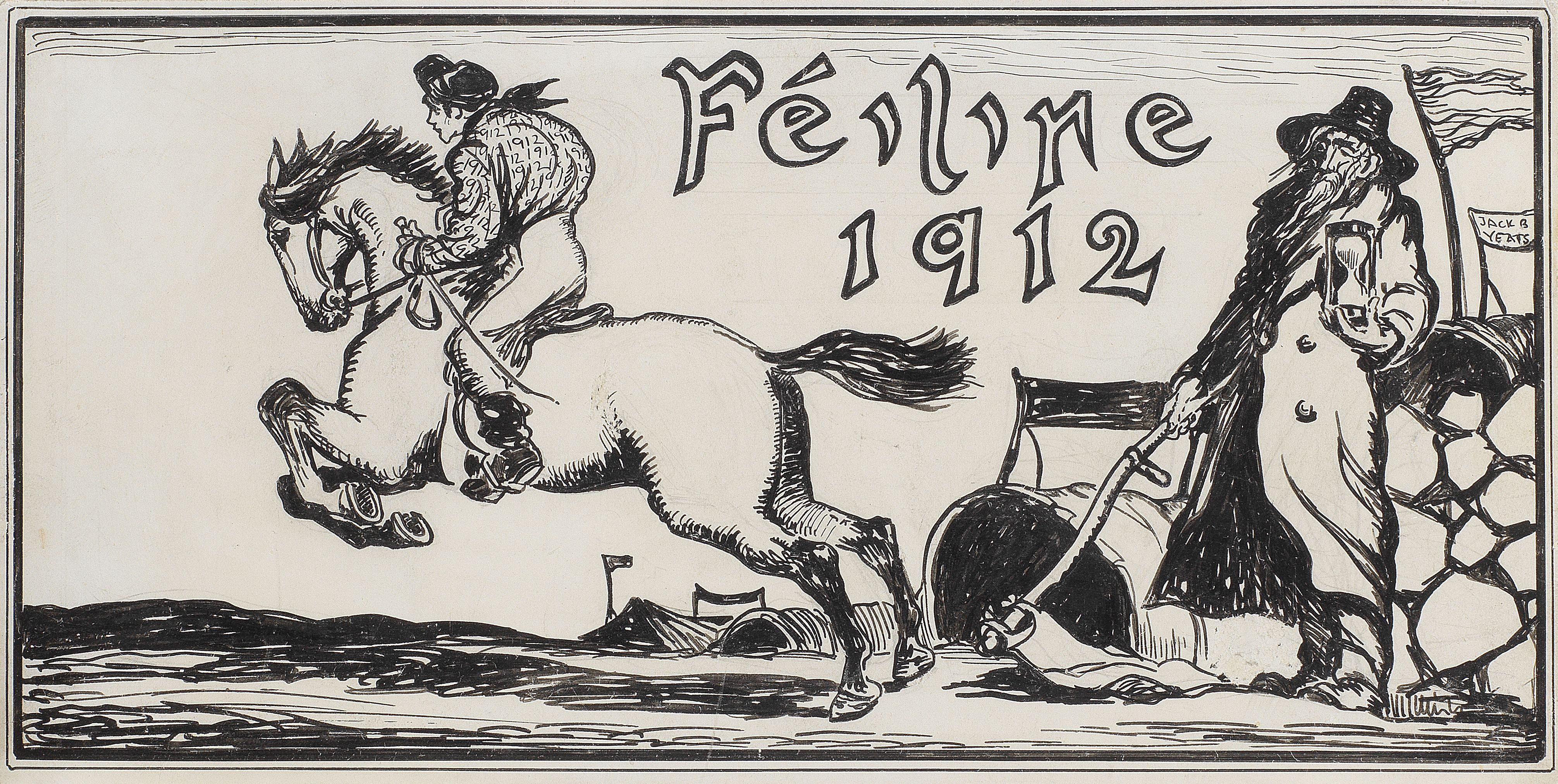 Jack B. Yeats R.H.A. - The Jockey 1912 (Calendar) 12.5 x 25.5 cm. (5 x 9 1/4 in.)