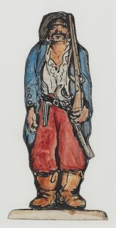 Jack B. Yeats R.H.A. - The Pirate 14.5 x 5 cm. (5 3/4 x 2 in.) irregular