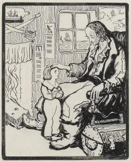 Jack B. Yeats R.H.A. - Theodore to his Grandson, 1909 17.8 x 13.2 cm. (7 x 5 1/8 in.) (sheet); 14.5 x 11.7 cm. (5 5/8 x 4 5/8 in.) (image)