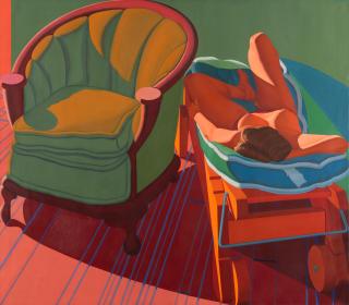 Jack Beal - Nude on Chaise with Chair