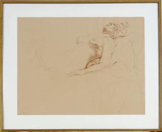 Jack Beal - Untitled (Female Model Supine); And A Companion Drawing