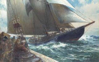 Jack L. Gray - The celebrated Canadian schooner Bluenose at sea