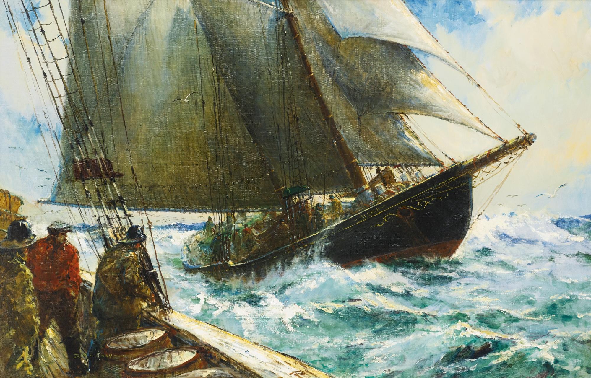 Jack L. Gray - The Schooner Alcala Under Full Sail