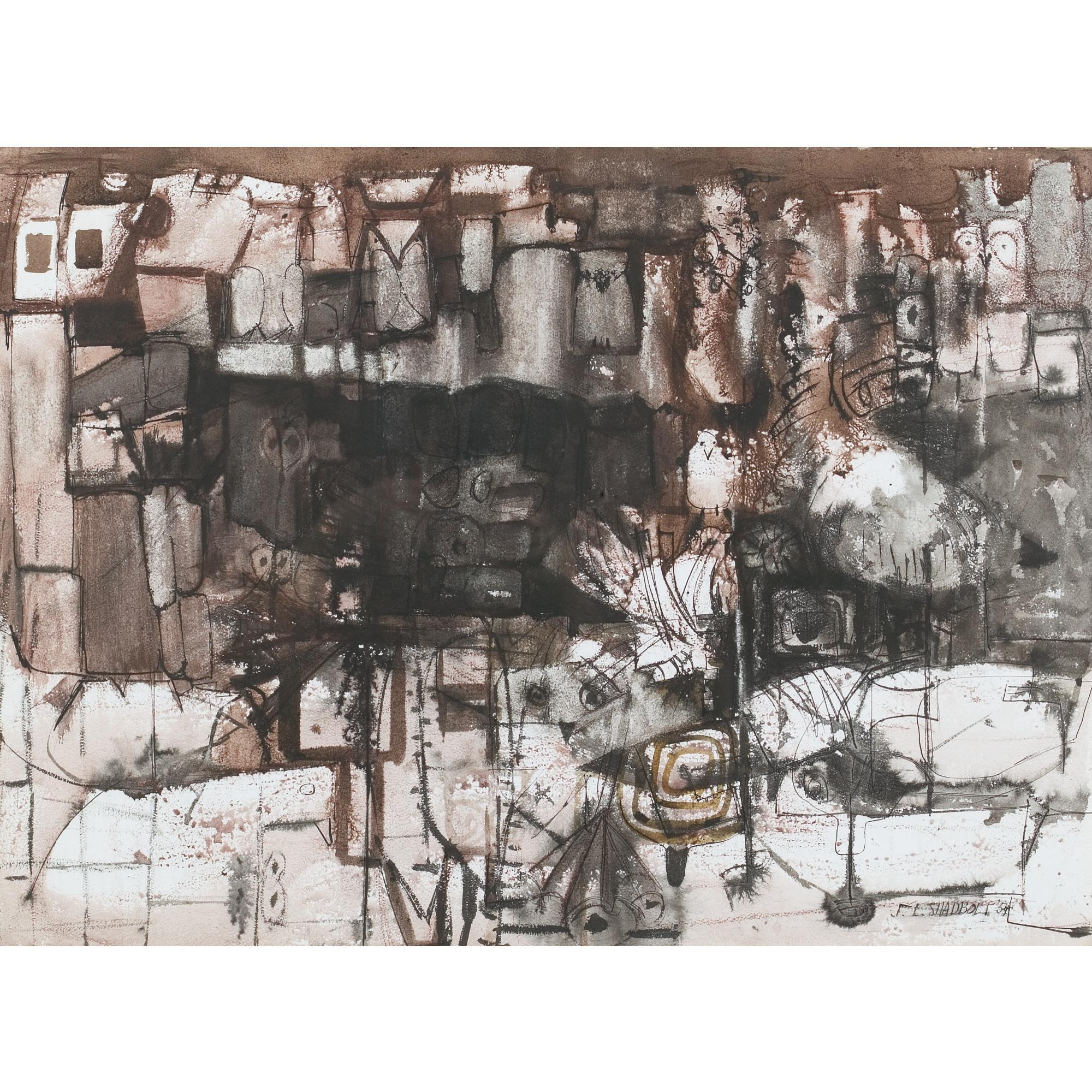 Jack Leonard Shadbolt - Rock Facade With Cave