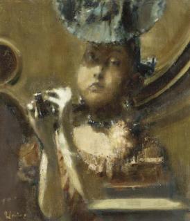 Jack Levine - Lady with Opera Glasses