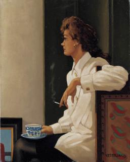 Jack Vettriano - Genevieve smoking a Cigarette