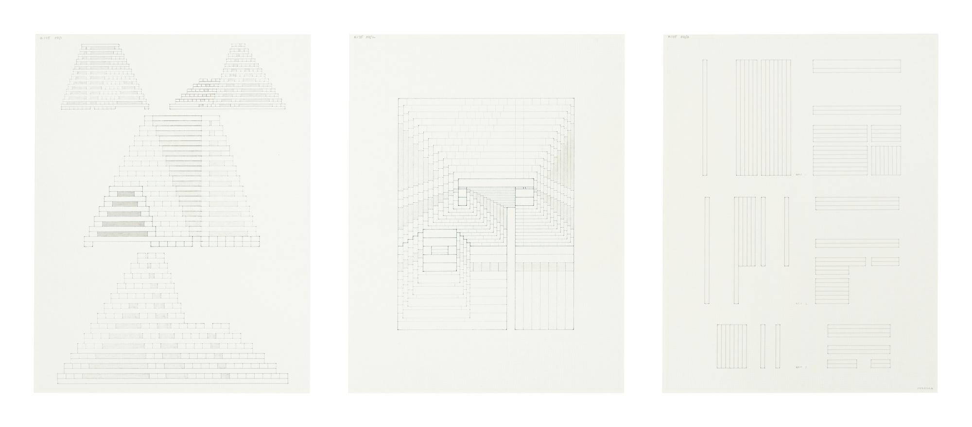 Jackie Ferrara - Three-Part Study For Unexecuted A175, 1977