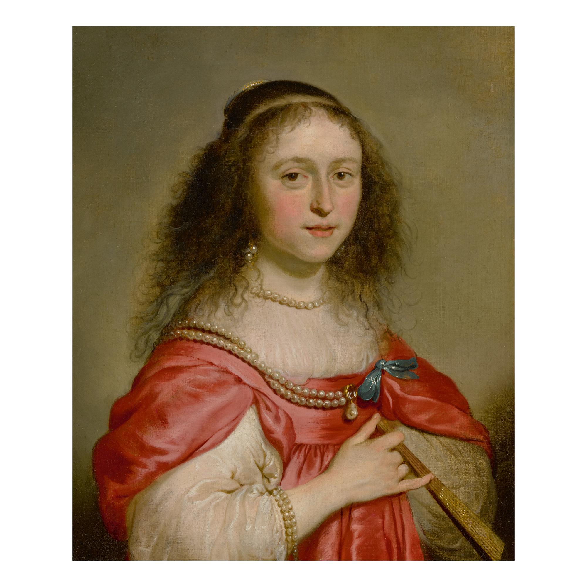 Jacob Adriaensz. Backer - Portrait Of A Young Woman Holding A Fan