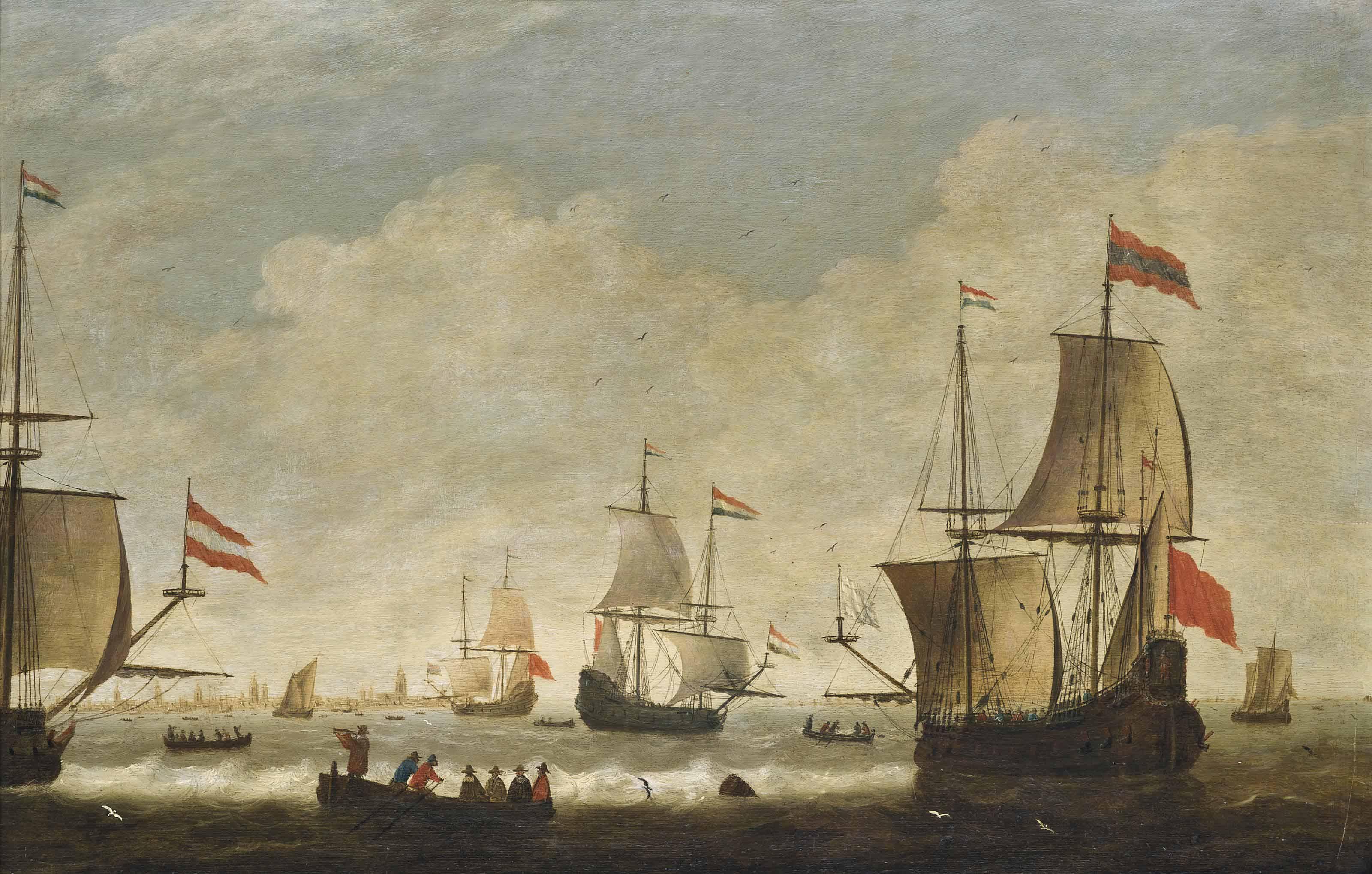 Jacob Adriaensz Bellevois - The Dutch Fleet Getting Underway From Their Anchorage Off Amsterdam