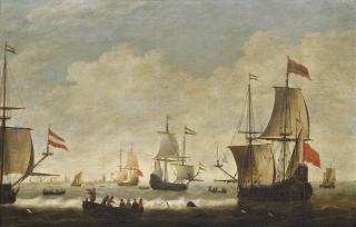 Jacob Adriaensz Bellevois - The Dutch Fleet Getting Underway From Their Anchorage Off Amsterdam