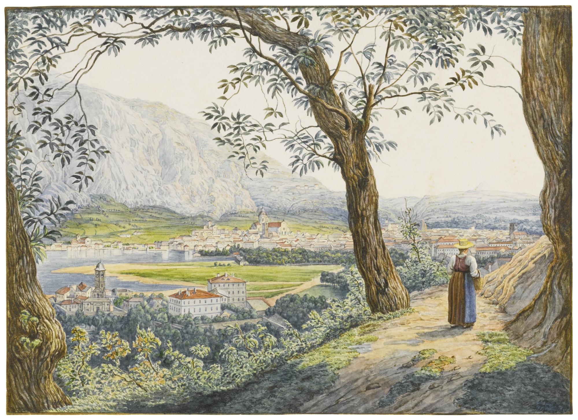 Jacob Alt - A View Of The Lake And Town Of Como