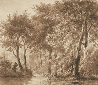 Jacob Alt - Flusslandschaft mit Angler.