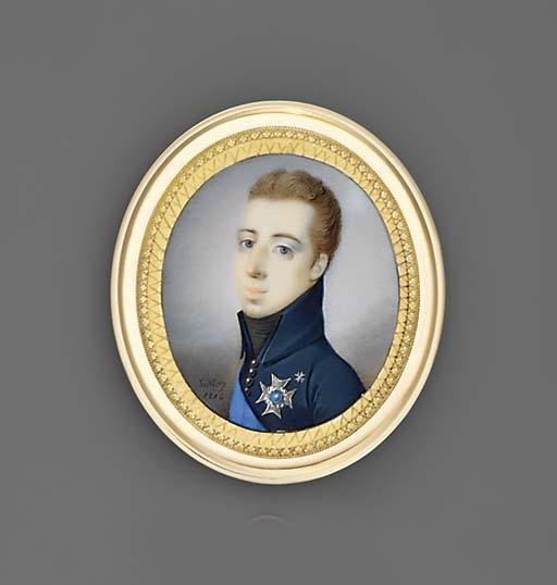 Jacob Axel Gillberg - Gustav Iv Adolph, King of Sweden (1778-1837), In Blue Coat And Black Stock, Wearing The Blue Moiré Sash And Breast-Star of The Royal Swedish Order of The Seraphim And The Breast-Star of The Order of St. John of Jerusalem