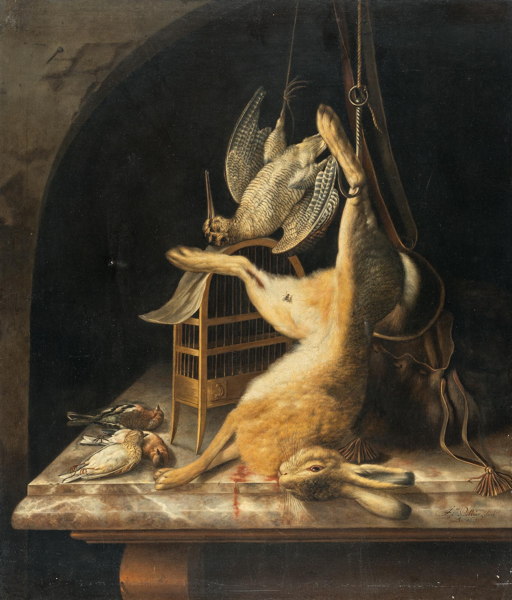 Jacob Biltius - Jagdstillleben mit erlegtem Hasen und Schnepfe