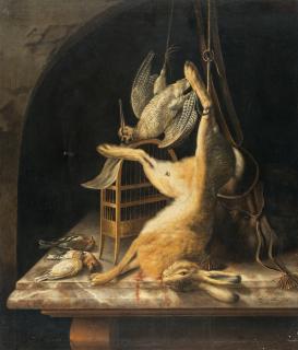Jacob Biltius - Jagdstillleben mit erlegtem Hasen und Schnepfe