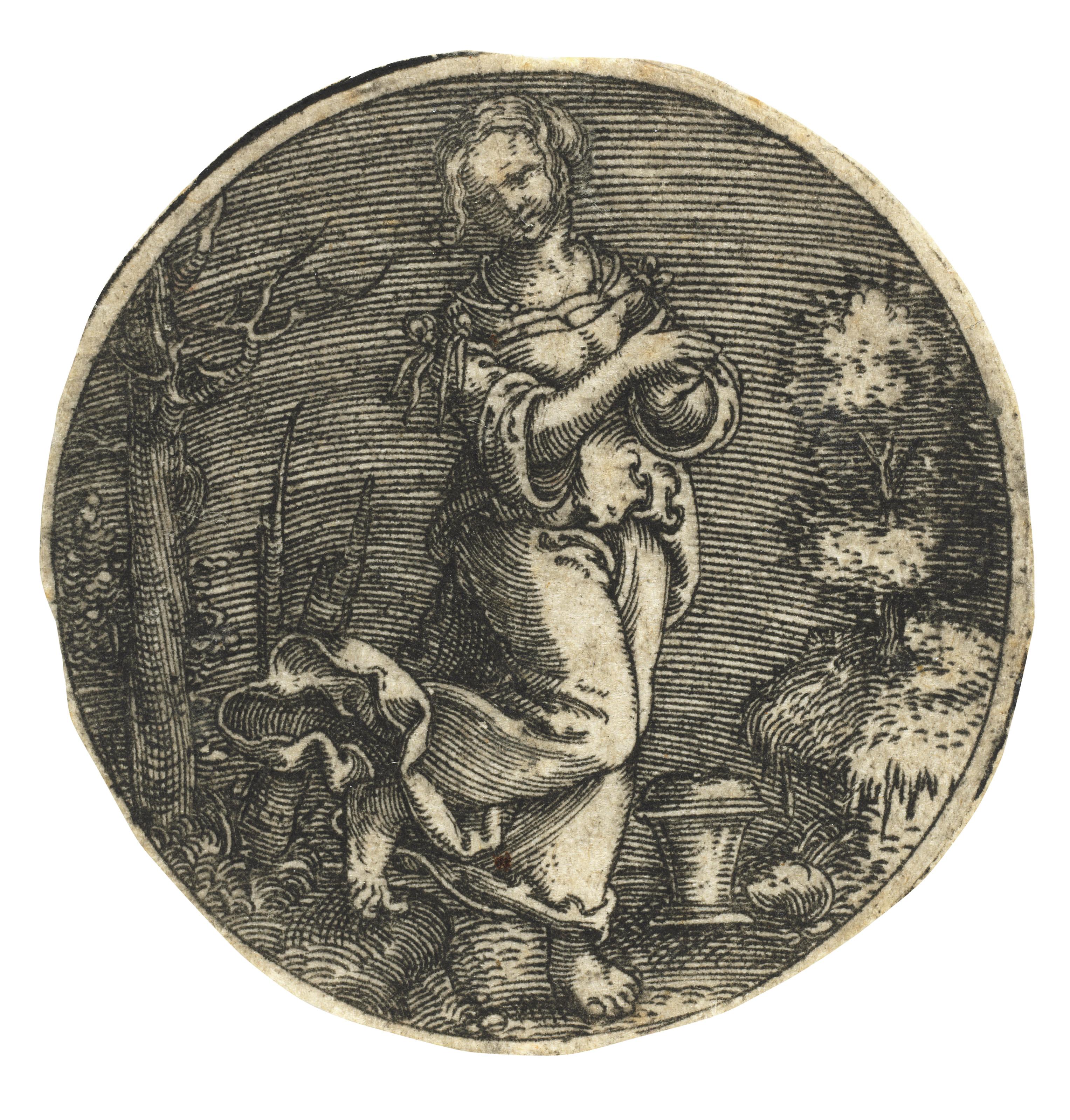 Jacob Binck - Queen Artemis in a Landscape deploring her Husband