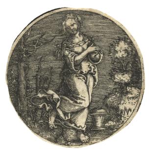 Jacob Binck - Queen Artemis in a Landscape deploring her Husband