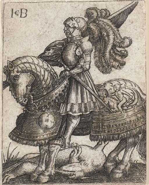 Jacob Binck - Saint George on Horseback (Bartsch 23; Hollstein 62)