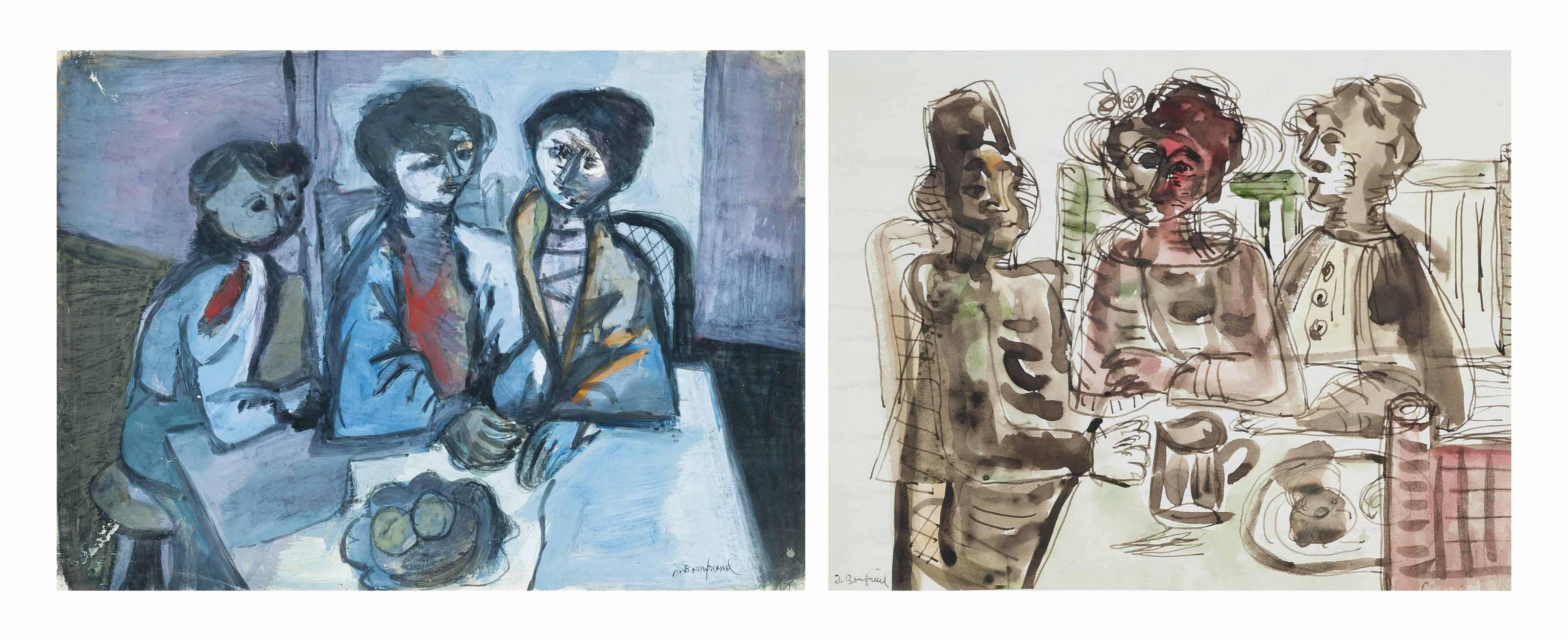 Jacob Bornfriend - Three women at the table; Three women at tea-time