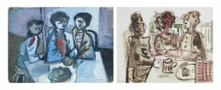 Jacob Bornfriend - Three women at the table; Three women at tea-time