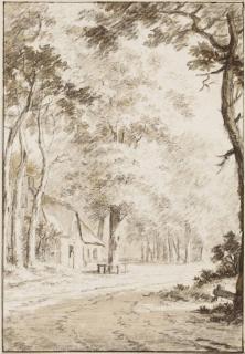 Jacob Cats - A Cottage On A Forest Path (Recto); Study Of A Tree (Verso); And A Cottage In A Clearing Near Ankeveen (Pl. 6)