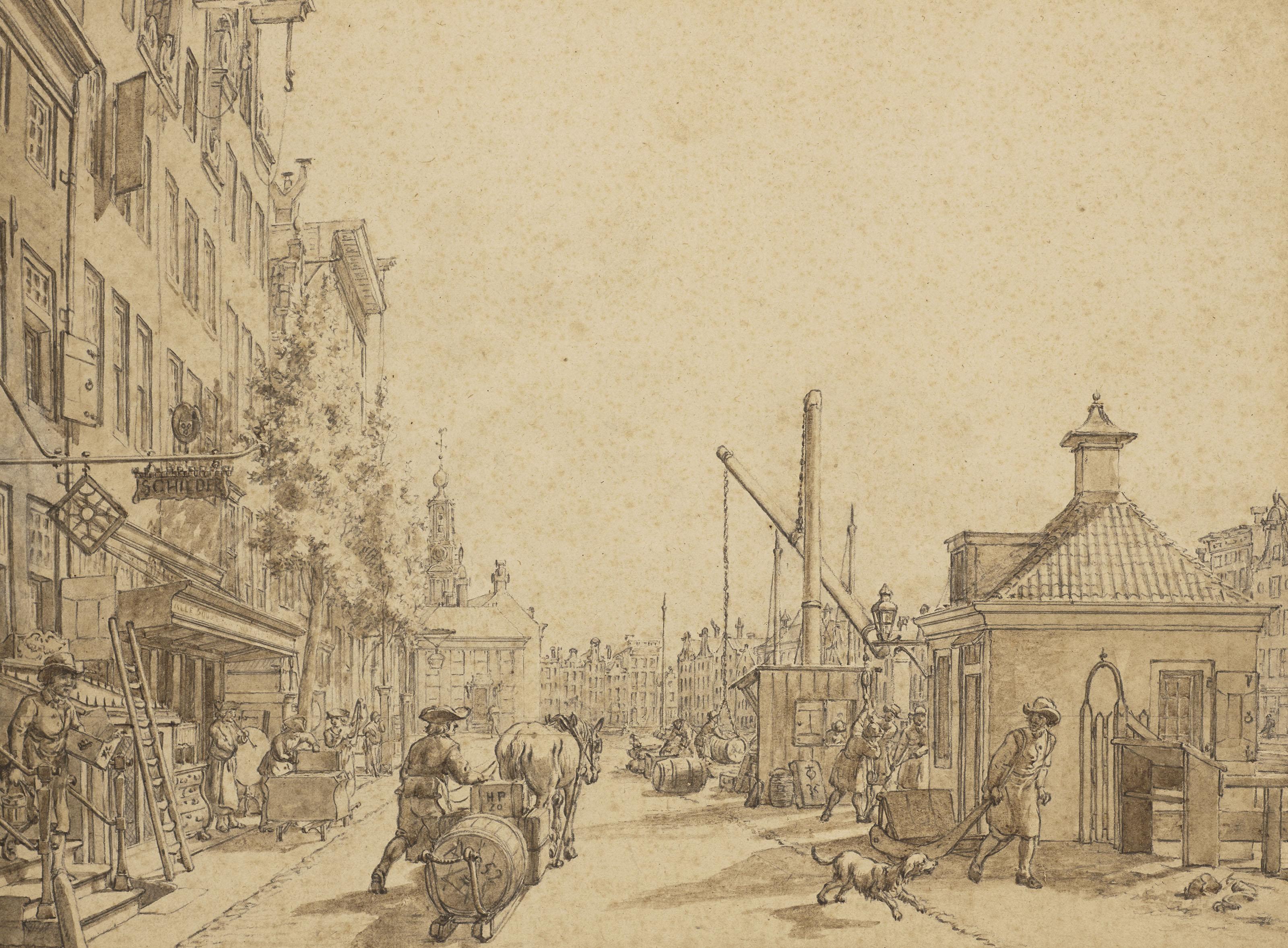 Jacob Cats - Embarcadère de Leyde au Singel d\'Amsterdam