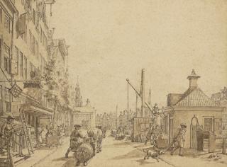 Jacob Cats - Embarcadère de Leyde au Singel d\'Amsterdam
