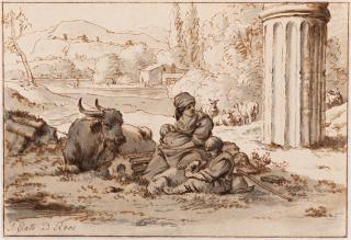 Jacob Cats - Hirtenfamilie in römischer Ruinenlandschaft