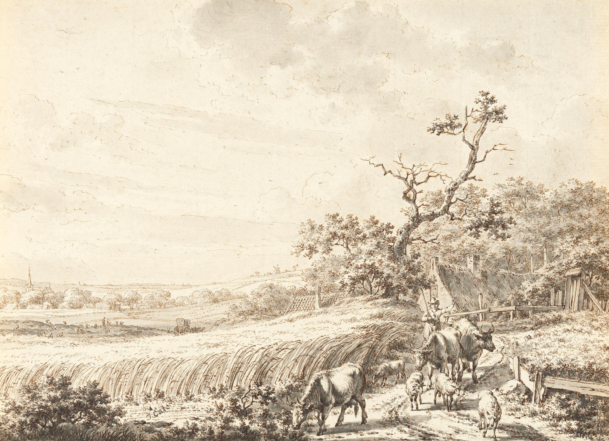 Jacob Cats - Holländische Landschaft mit einem Hirten und seiner Herde