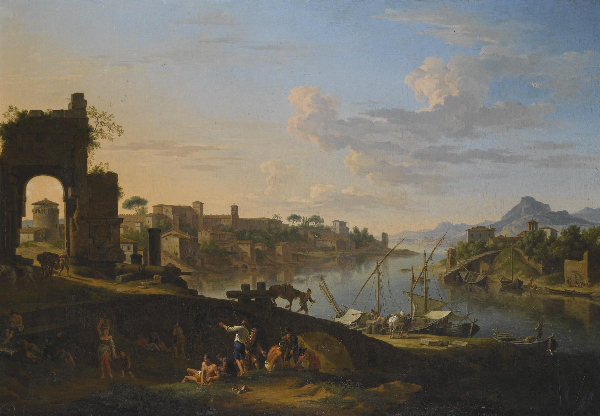 Jacob de Heusch - Capriccio Of The River Tiber In Rome