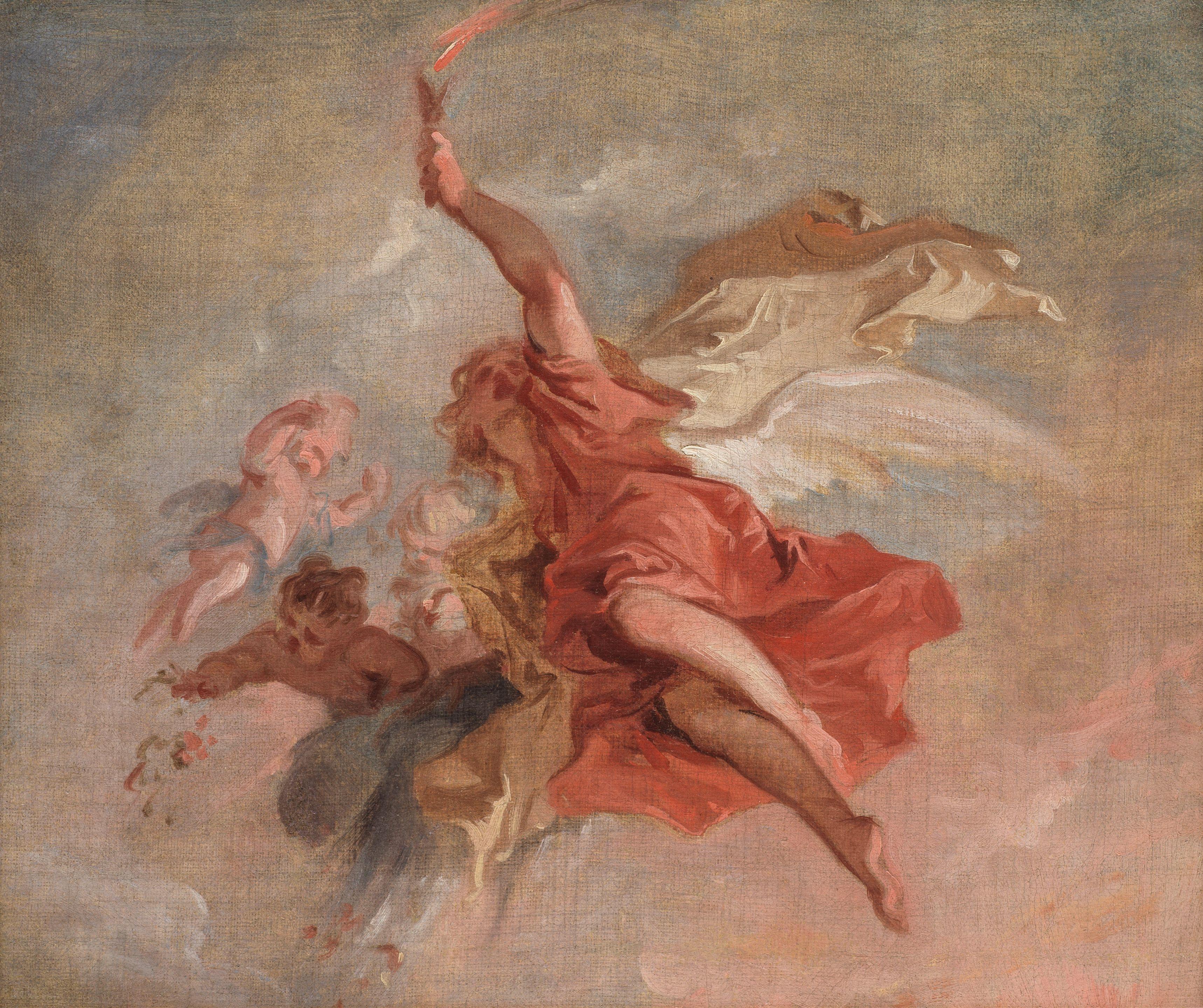 Jacob de Wit - A sketch of Aurora with putti