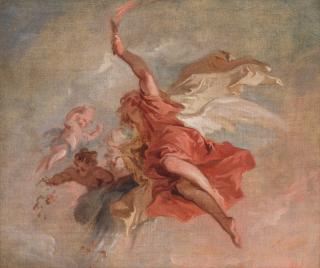 Jacob de Wit - A sketch of Aurora with putti