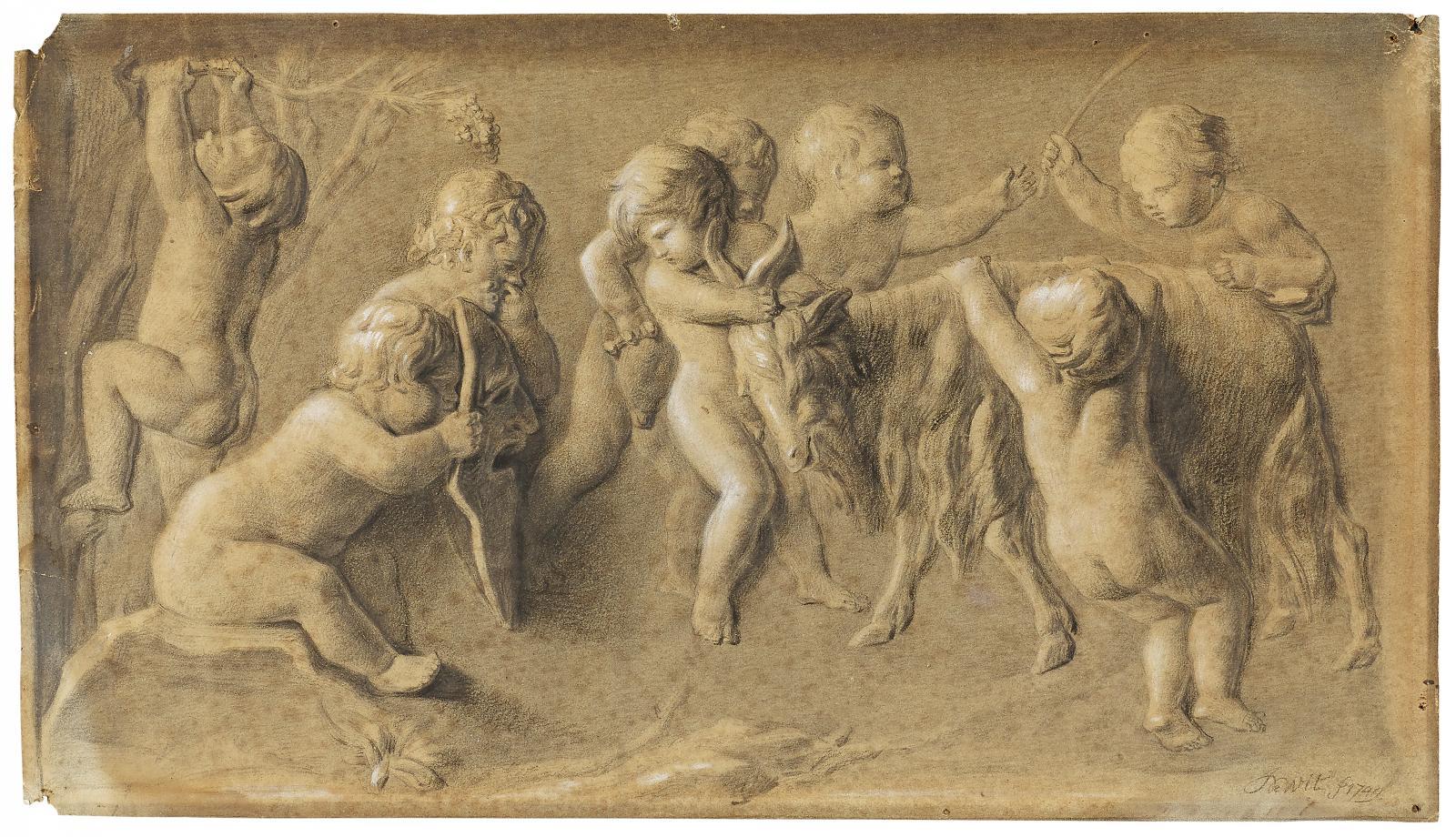 Jacob de Wit - Puttengruppe mit Ziegenbock