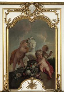 Jacob de Wit - Putti decorating a sculpture with flower garlands
