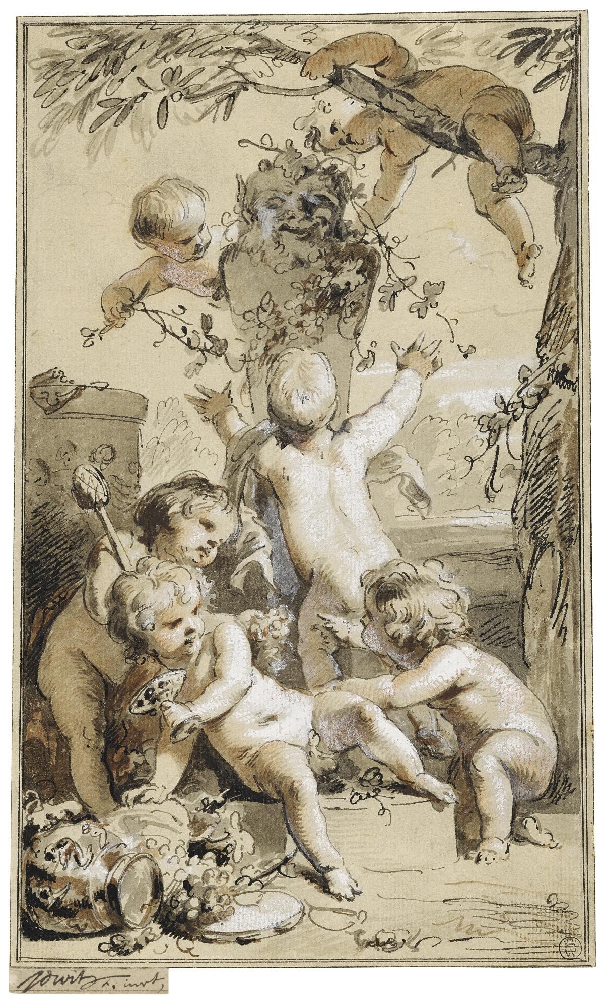 Jacob De Wit - Putti Playing Around A Herm