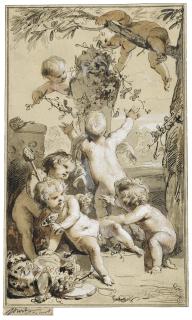 Jacob De Wit - Putti Playing Around A Herm