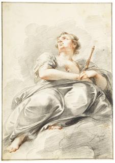 Jacob De Wit - Study For The Goddess Juno, Holding A Sceptre, Seated On Clouds