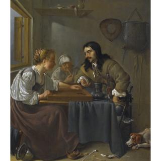 Jacob Duck - A Couple Playing Backgammon