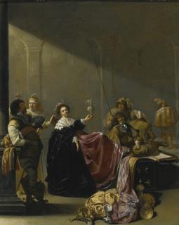 Jacob Duck - A Guardroom Interior With A Seated Woman Amongst Plunder