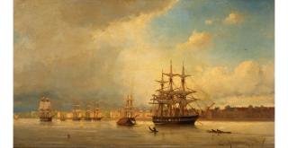 Jacob Eduard Van Heemskerck Van Beest - Quiet Harbor with Sailing Ships