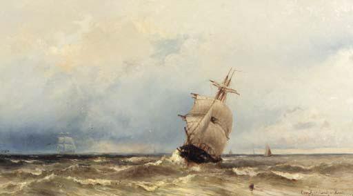 Jacob Eduard van Heemskerck van Beest - Shipping on a rough sea