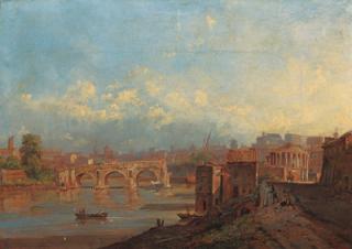Jacob George Strutt - View of Rome with the Ponte Rotto and the Temple of Vesta
