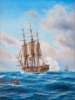 Jacob Hägg - French ship of the line at sail
