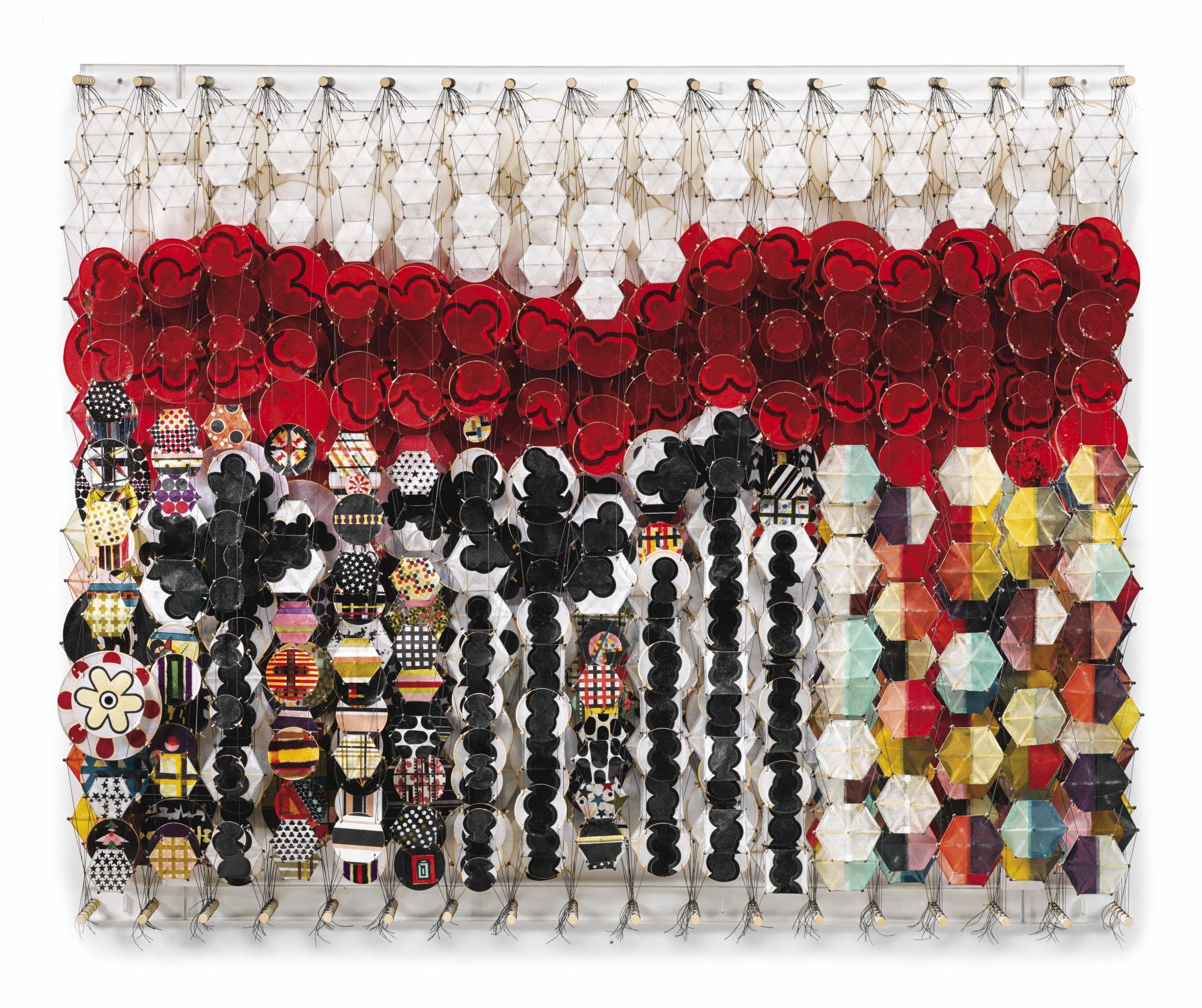 Jacob Hashimoto - Settling On The Forest Like Frozen Dustsigned And Dated 2010; Cardboard, Wood And Acrylic. Executed In 2010.
