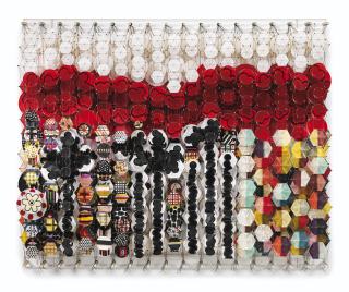 Jacob Hashimoto - Settling On The Forest Like Frozen Dustsigned And Dated 2010; Cardboard, Wood And Acrylic. Executed In 2010.
