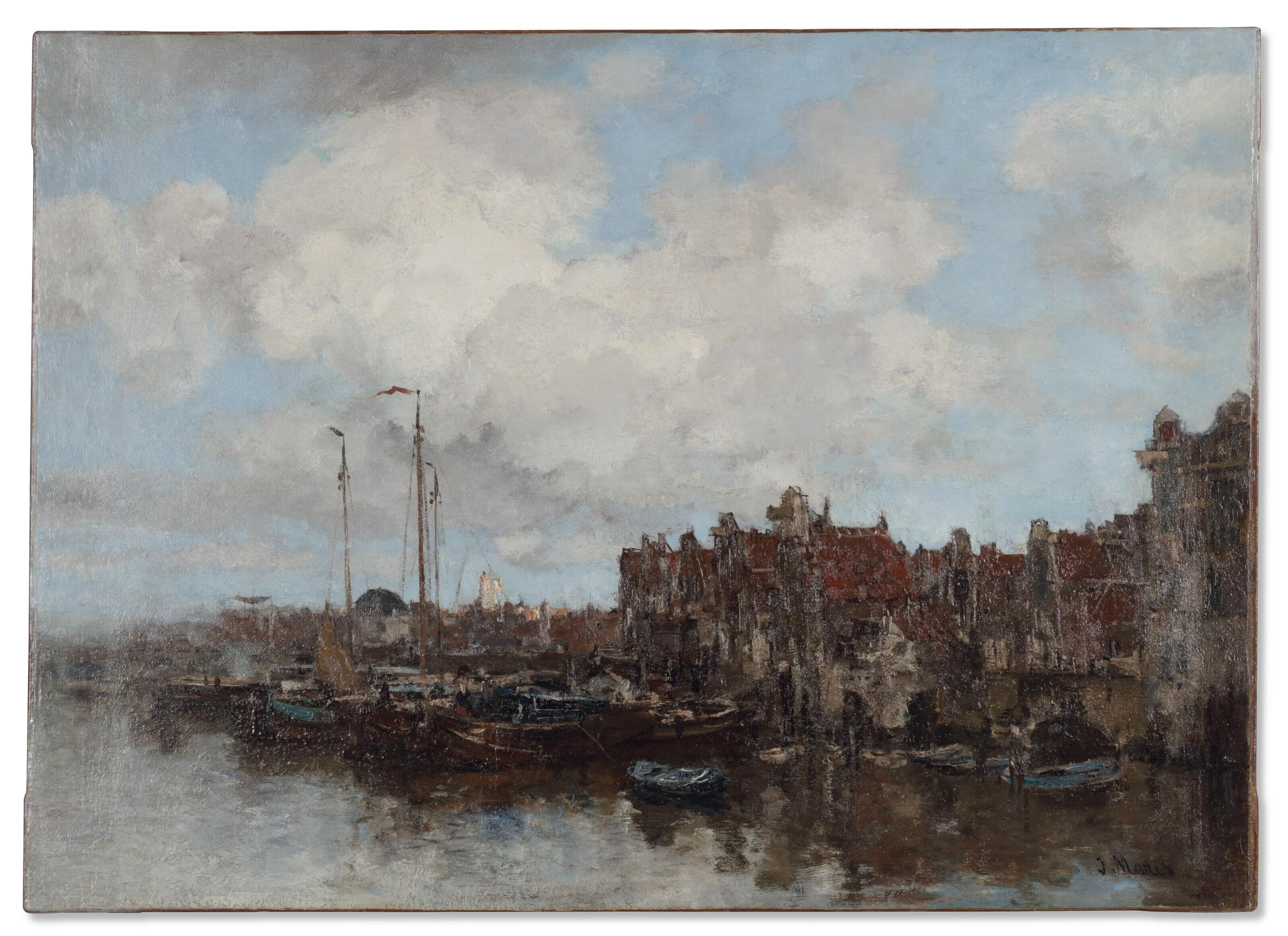Jacob Hendricus Maris - A harbour scene